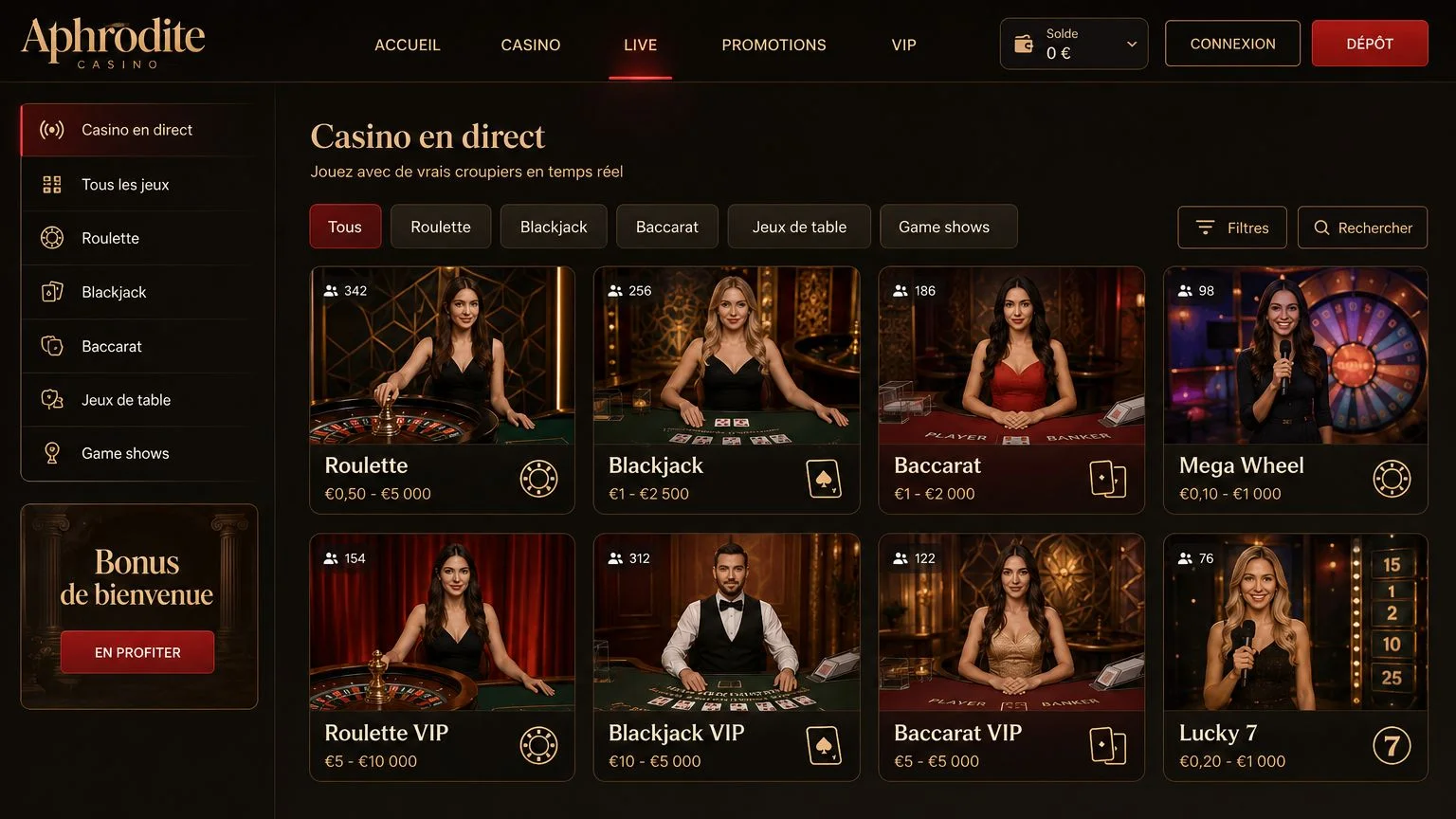 Aphrodite Casino sélection complète de jeux pour tous les profils Aphrodite Casino sélection complète de jeux